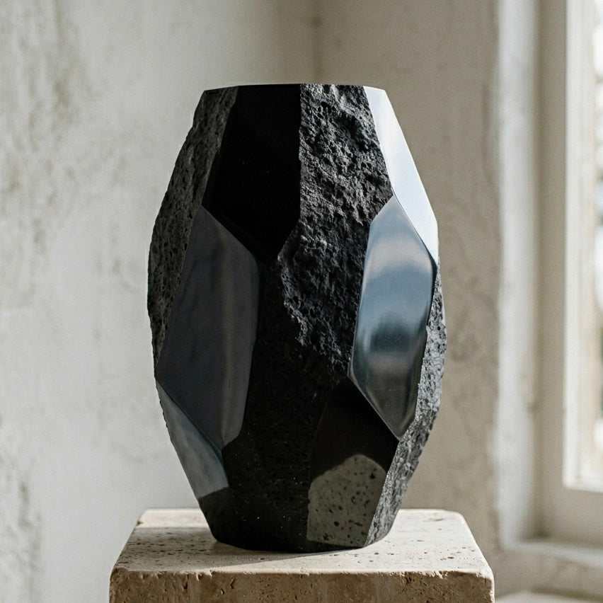 "Geometric Noir" Vase
