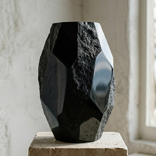"Geometric Noir" Vase